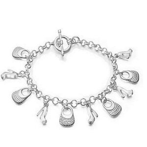 GAROFF Woman Bracelet Charms Silver Tone  NWT Bags Heels